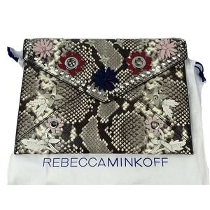 Rebecca Minkoff Embossed Leather Envelope Clutch